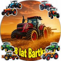 OPŁATEK NA TORT 20CM - TRAKTOR DEKORACJA URODZINOWA + IMIĘ 15CM 18CM
