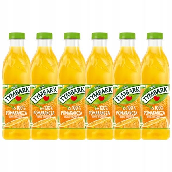 Sok 100% Tymbark Pomarańcza źródło witamin 6x 1l zdjęcie 1