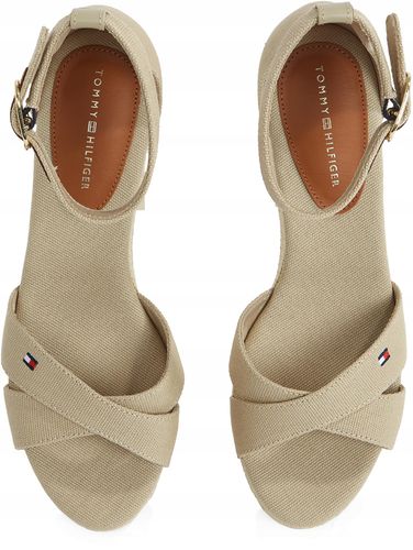 TOMMY HILFIGER ORYGINALNE SANDAŁY KOTURNY SPRZĄCZKA BEŻOWE 40 na Arena.pl