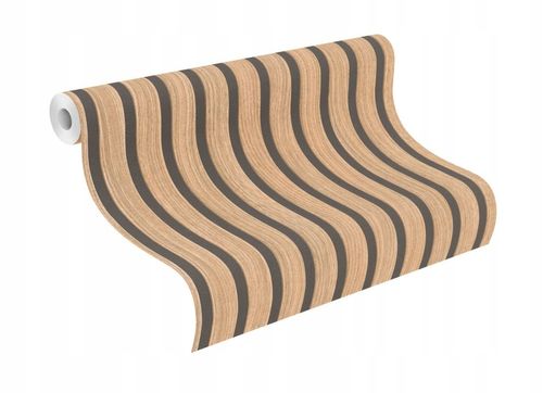 TAPETA WZÓR PANELE ŚCIENNE DREWNIANE LAMELE 3D na Arena.pl