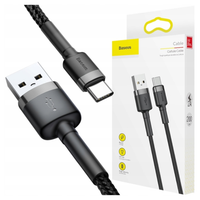 kabel usb do usb-c baseus cafule 2a 2m (szaro-czarny)