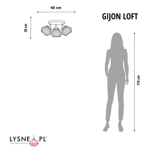 Plafon 3-płomienny loft regulowany GIJON LOFT na Arena.pl