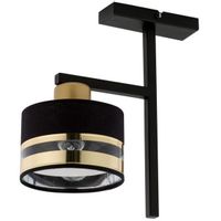 LAMPA sufitowa PRO 32151 Sigma abażurowa OPRAWA 1-punktowa metalowa czarna złota