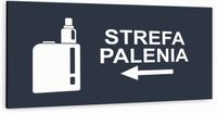 Tabliczka informacyjna ATRACYTOWA z dibondu STREFA PALENIA DOWOLNY NADRUK