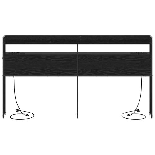 Zagłówek z półką Czarny dąb 180 cm Materiał drewnopochodny na Arena.pl