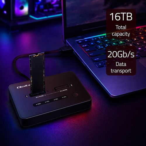 Qoltec stacja dokująca 2x M.2 NVMe USB-C na Arena.pl