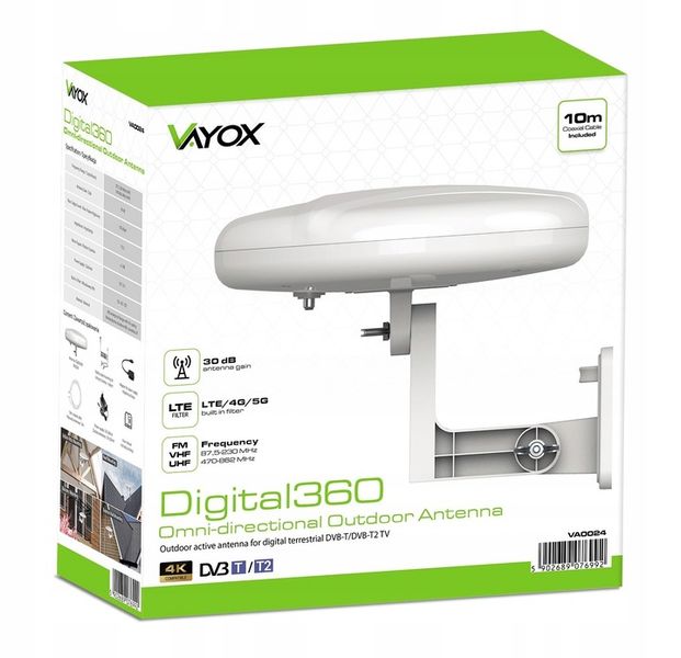 ANTENA DVBT2 DOOKÓLNA LTE MUX8 Digital360 VA0024 zdjęcie 2