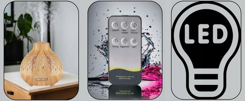 Aroma dyfuzor nawilżacz powietrza light wood 400 ml + timer na Arena.pl