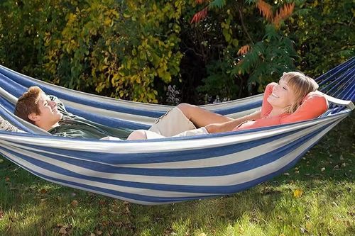 HAMAK 2 OSOBOWY Z PAŁĄKAMI 260x150 XXL MOCNY + HAKI + LINKI + POKROWIEC na Arena.pl