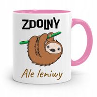 Kubek Różowy Śmieszny Zabawny Zdolny Ale Leniwy Z Nadrukiem Ze Zdjęciem