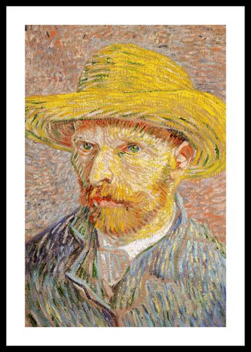 Plakat 40x60cm Self-Portrait with a Straw Hat, Van Gogh Vintage na Arena.pl