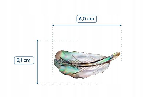 PINETS broszka Pióro Piórko masa perłowa Ozdoba na Arena.pl