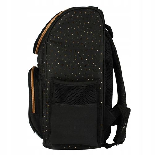 TORNISTER SZKOLNY PLECAK DLA DZIEWCZYNKI KOT KOTEK CZARNY ZŁOTY na Arena.pl