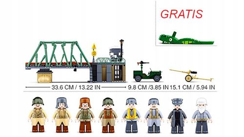 Klocki Bitwa Na Moście Jeep W Pułapce Armia Wojsko BUNKIER DZIAŁO 8 FIGUREK na Arena.pl