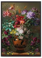 Plakat kwiaty wazon 50x70 cm w czarnej ramie