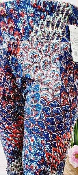 L/3XL ALLADYNKI WYGODNE SPODNIE -ZA KOLANO 777-1 pawie oczko zdjęcie 3