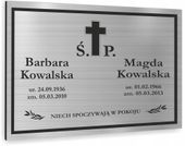 TABLICZKA NAGROBNA NAGROBKOWA ALUMINIOWA DIBOND UV srebrna złota 20x15