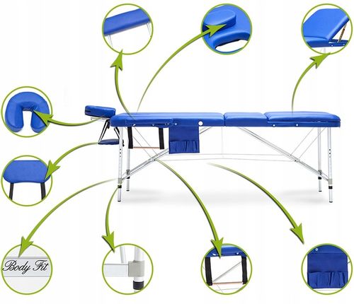 STÓŁ ŁÓŻKO DO MASAŻU 3-SEGMENT ALU LEKKIE BODYFIT na Arena.pl