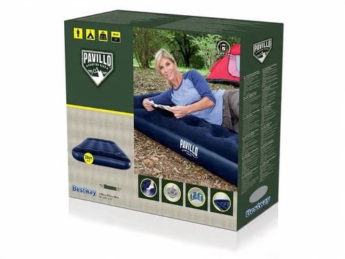 JEDNOOSOBOWY MATERAC WELUROWY Z POMPKĄ 188x99x28 cm Bestway 67224 BESTWAY na Arena.pl