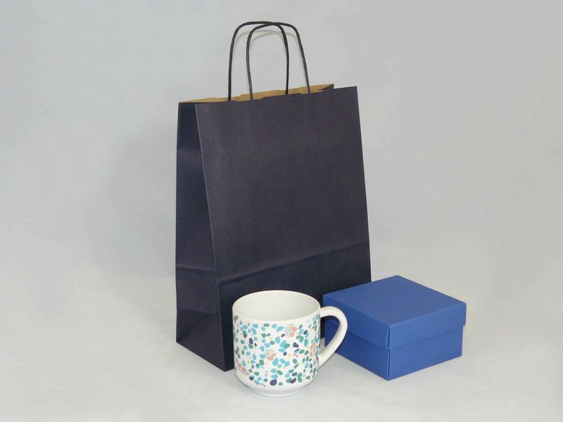 Torba papierowa granatowa 32 x 12 x 41 cm zdjęcie 2