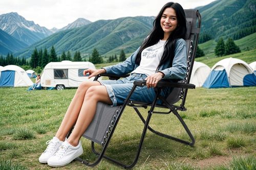 LEŻAK OGRODOWY Z PODNÓŻKIEM OGRODOWY PLAŻOWY AUTOMAT ZERO GRAVITY PÓŁKA na Arena.pl
