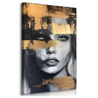 Obraz Na Płótnie Do Salonu Kobiecy Portret Glamour Abstrakcja 50cm x 70cm