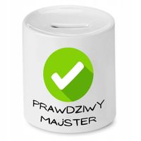 Skarbonka Dla Budowlańca Prawdziwy Majster Prezent Z Nadrukiem Ze Zdjęciem