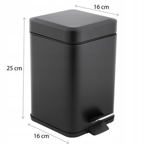 STOJAK na szczotkę WC + KOSZ na śmieci mały czarny zestaw łazienkowy na Arena.pl