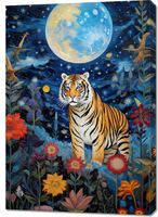 Obraz 70x100cm Tygrys w Ogrodzie Gwiazd