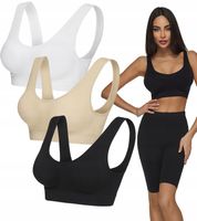 3PAK Biustonosz TOP SPORTOWY Stanik FITNESS oddychające antybakteryjne