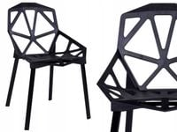 Krzesło Ażurowe Nowoczesne Loft Kuchnia Jadalnia Salon Industrialne Black