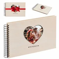 Prezent na walentynki drewniany album na zdjęcia dla żony dziewczyny eko