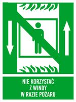 Tabliczka grawerowana informacyjna piktogram 20x15 nie kożystać z windy