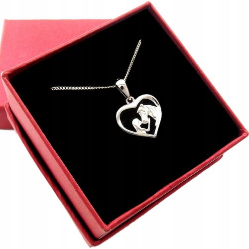 Naszyjnik Srebrny Zawieszka i Łańcuszek Serce Serduszko Koń i Dziewczyna na Arena.pl