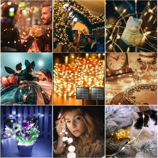 Girlanda Solarna ogrodowa drucik 300LED+ PILOT zdjęcie 6