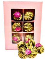 Herbata Kwitnąca 2 smaki ZESTAW 6szt bombonierka Lichi Lily Ball Dzień Mamy