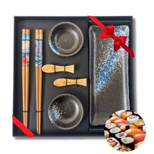 Zestaw naczyń do podawania sushi ceramiczny dla 2 osób pomysł na prezent na Arena.pl