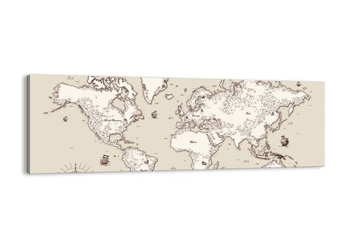 Obraz Na Płótnie - Mapa Kontynent - 90X30 Cm - Ab90X30-2910 na Arena.pl