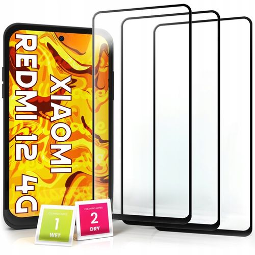 3-PAK Szkło Hartowane do Xiaomi Redmi 12 /13 (na cały ekran, 9H, ochronne) na Arena.pl