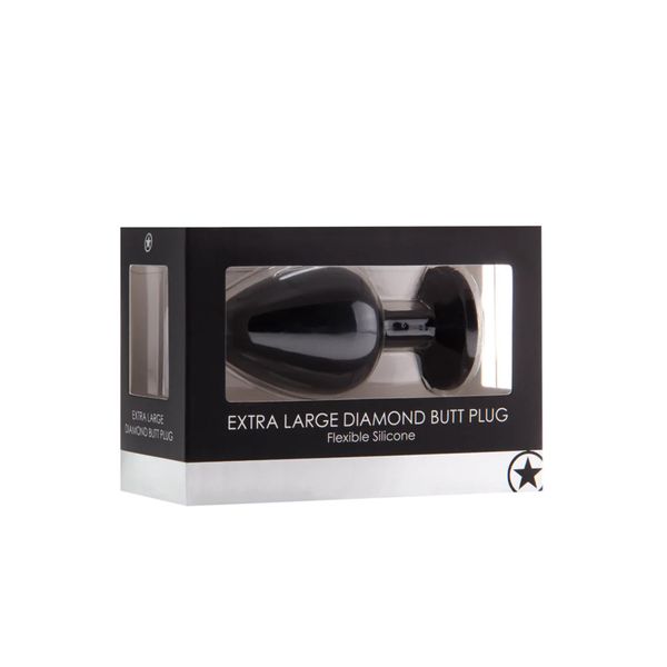Diamond Butt Plug - Extra Large Black zdjęcie 2