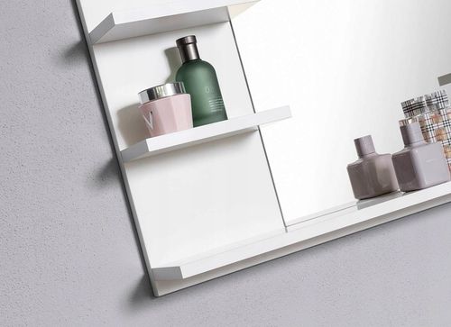 Białe lustro z półkami, lustro do łazienki, L na Arena.pl