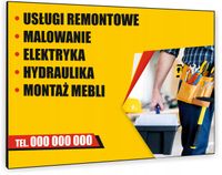 TABLICZKA REKLAMOWA szyld z nadrukiem 40x30 cm usługi remontowe malowanie
