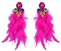 DŁUGIE złote kolczyki kolorowe na wesele przyjęcie boho wow VIRAL biżuteria