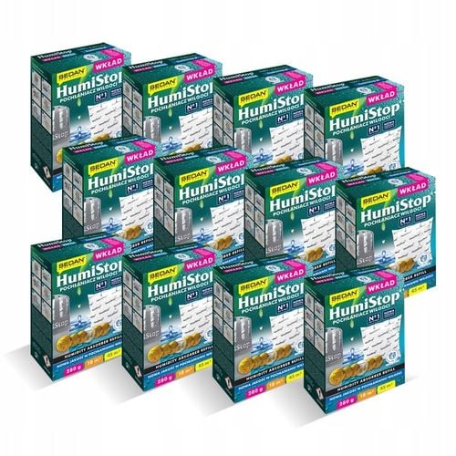 MEGA zestaw WKŁADY HUMISTOP POCHŁANIACZ WILGOCI Atest PZH Polski 10+2 na Arena.pl
