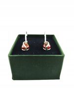 KOLCZYKI SREBRNE z Bursztynem DELIKATNE Bigiel Angielski Srebro NA PREZENT