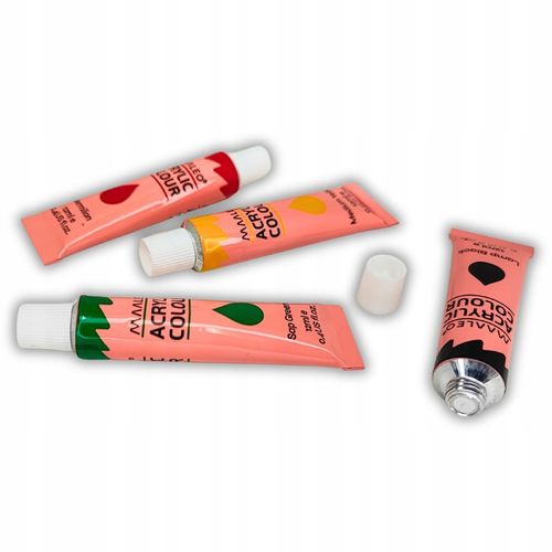 Farby Akrylowe Zestaw Farb Akrylowych 24x12ml Płótna Pędzle 10 szt Paleta na Arena.pl