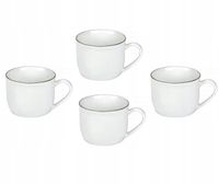 Filiżanki do espresso 4 sztuki Lambert Piana White Rim Grey