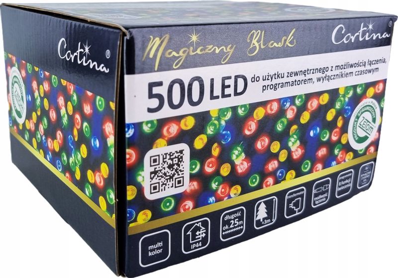 LAMPKI CHOINKOWE 500 LED TIMER zewnętrzne MULTI zdjęcie 2