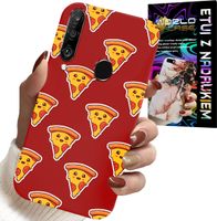 ETUI DO HUAWEI P30 LITE - WZÓR Z WESOŁĄ PIZZĄ NA CZERWONYM TLE