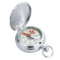 Kompas kieszonkowy turystyczny klasyczna busola metalowy srebrny